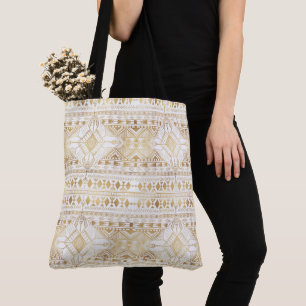 Trendig Guld Geometric Tribal Aztec Mönster Tygkasse