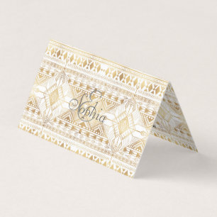 Trendig Guld Geometric Tribal Aztec Mönster Visitkort