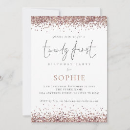 Trendig Guld Glitter 20 första Party Inbjudningar