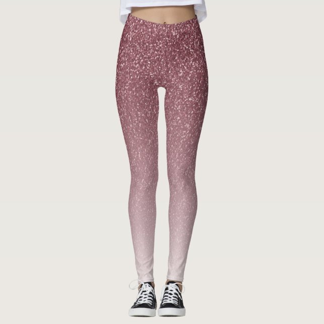 Trendig Guld Glitter Girly Ombre Leggings (Framsida)