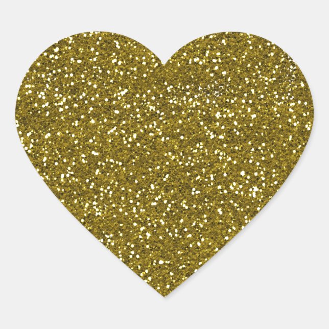 Trendig Guld Glitter Hjärtformat Klistermärke (Framsida)