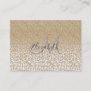 Trendig Guld Glitter och leopard Skriv ut överton Visitkort