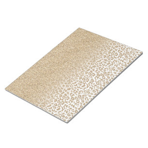 Trendig Guld Glitter och leopard Skriv ut övertoni Anteckningsblock