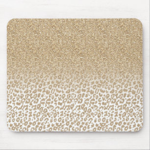Trendig Guld Glitter och Leopard Skriv ut övertoni Musmatta