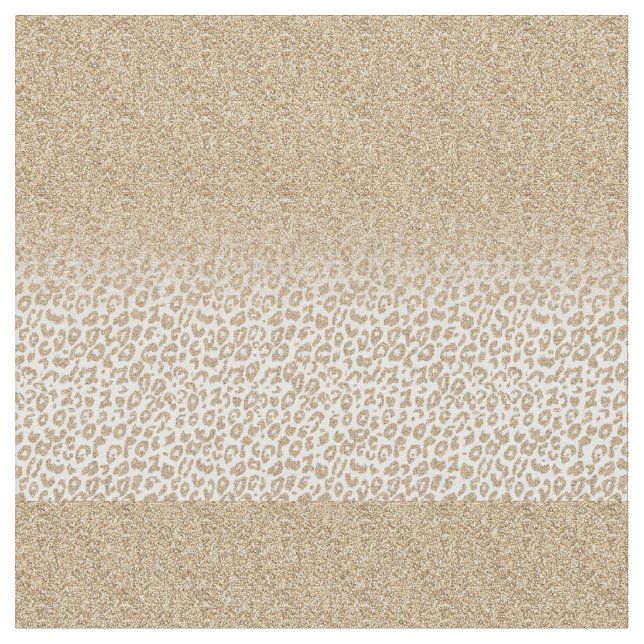 Trendig Guld Glitter och leopard Skriv ut övertoni Tyg (Närbild)