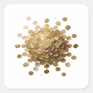 Trendig guld GULD MYNTEXPLosion Dekaldesign Fyrkantigt Klistermärke