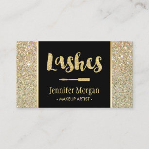 Trendig Guld Lash Glitter Sparkles Makeup Artist Visitkort