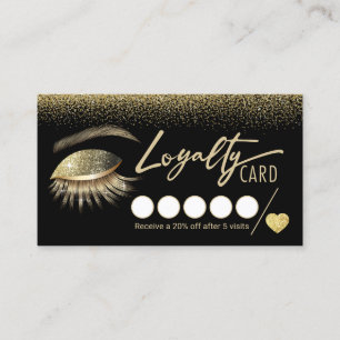Trendig Guld Lash Makeup Artist Salon Loyalty Lojalitetskort