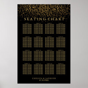 Trendig Guld Light on Black - Sittdiagram Poster