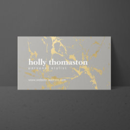 Trendig Guld Marble Mönster på Grått Designer Visitkort