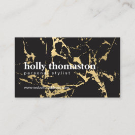 Trendig Guld Marble Mönster på Svarta havet Visitkort