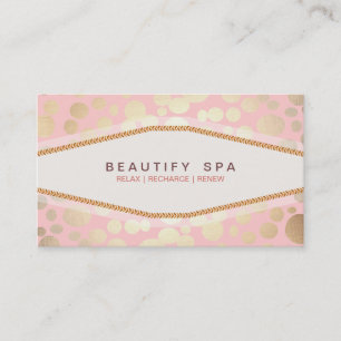 Trendig Guld Mönster Rosa Beauty Salon Visitkort