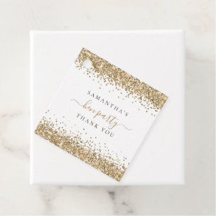 Trendig Guld Namn HEN Party Tack Glitter Gåvor Etiketter