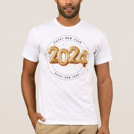 Trendig Guld Script Gott nytt år 2024 man T Shirt