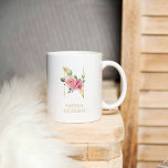 Trendig Guld vattenfärg Flower Brev N | Monogram Kaffemugg<br><div class="desc">Trendig Guld vattenfärg Flower Brev N | Monogram</div>