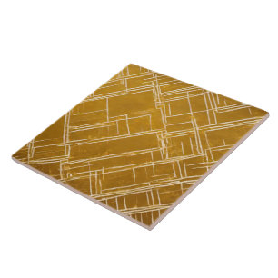 Trendig Guld White Vintage Art Deco Collection Kakelplatta