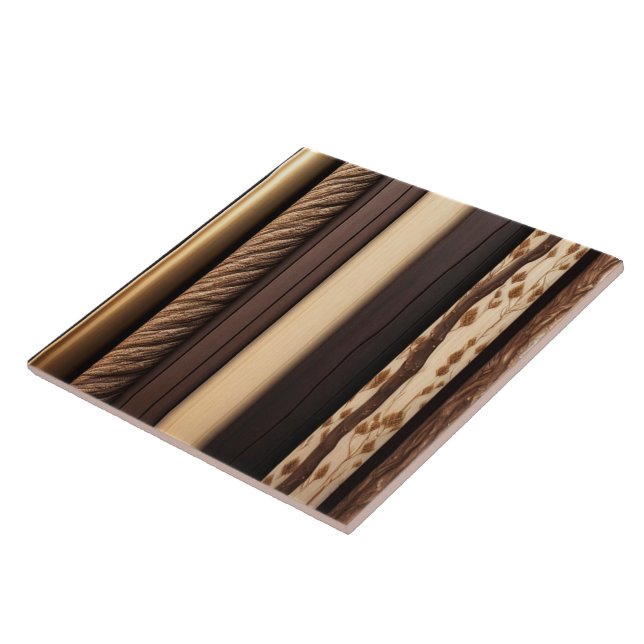 Trendig Guld Wood Art Lamperia Collection Kakelplatta (Sidan)
