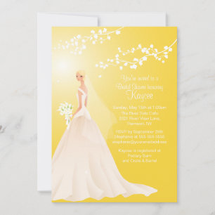 Trendig Gult BLONDE Bride Möhippa Inbjudan