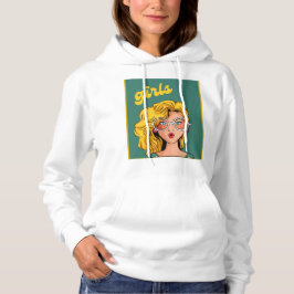 Trendig Gult Girl Benice Hoodie T Shirt