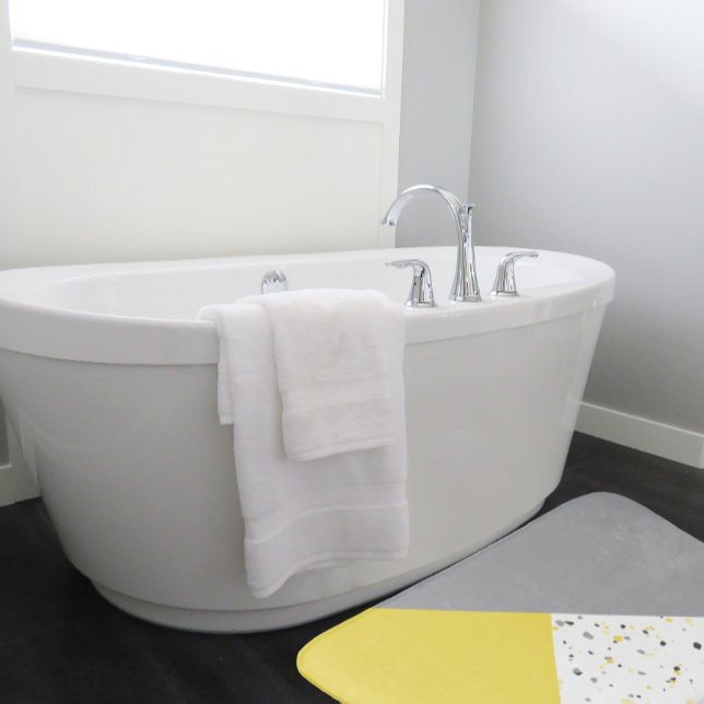 Trendig Gult Grått Terrazzo Badrumsmatta (Skapare uppladdad)
