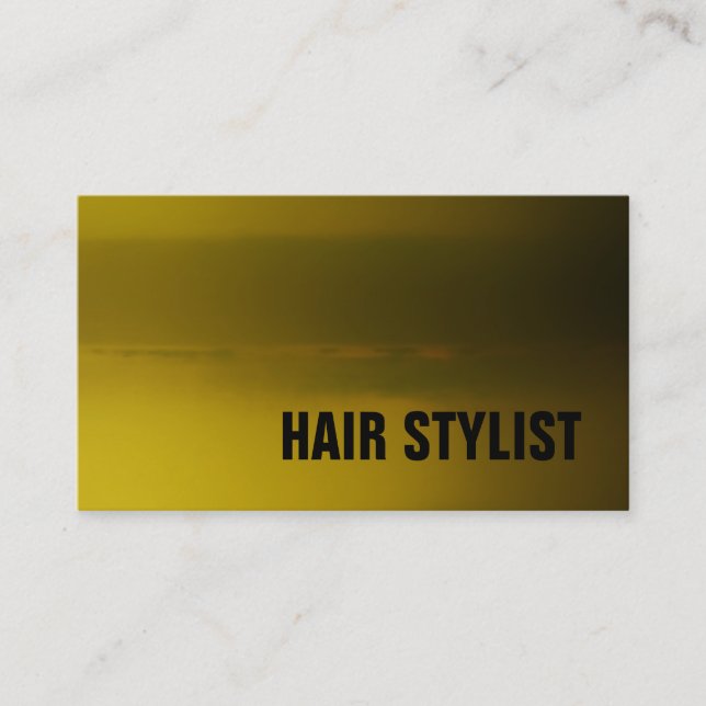Trendig Gult Grönt Modern Hair Stylist Visitkort (Framsida)