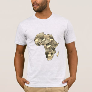 Trendig gyllene afrikansk kartmotiv t shirt