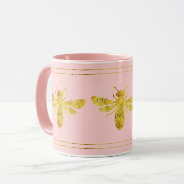Trendig gyllene binär rosa mugg (Framsida vänster)