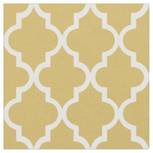 Trendig gyllene marockansk quatrefoil-mönster tyg