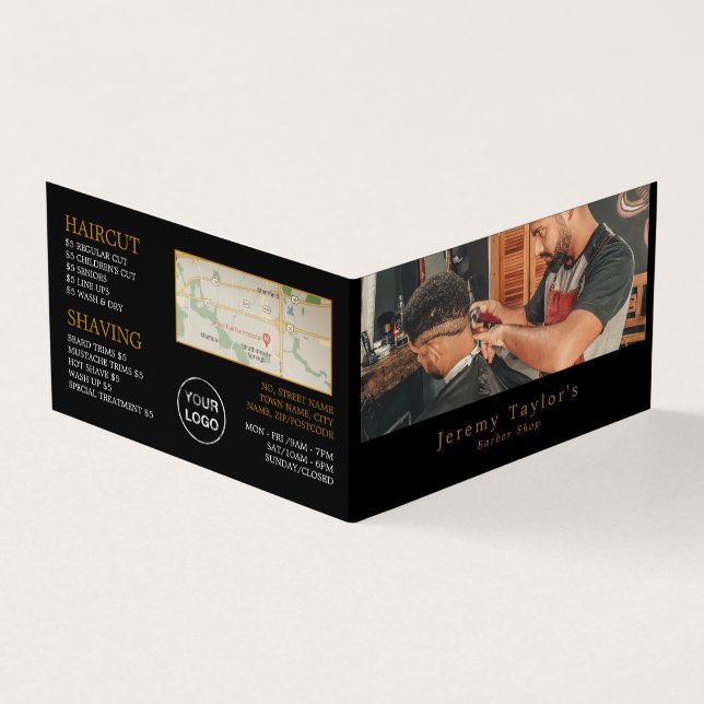 Trendig Hair cut, Manar Barbers, förmånskort. Visitkort (Utsida)