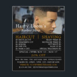 Trendig Hair cut, Manar Barbers Reklamation Flygblad<br><div class="desc">Trendig hårklippt,  Manar Barbers som annonserar flygblad med Affärskortet Store.</div>