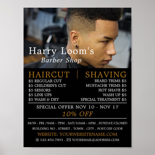 Trendig Hair cut, Manar Barbers Reklamation Poster (Framsidan)
