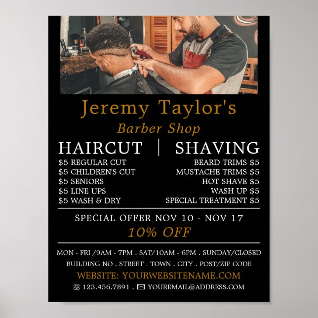 Trendig Hair cut, Manar Barbers Reklamation Poster (Framsidan)
