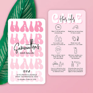 Trendig Hair Färg Aftercare Retro Rosa Hairstylist Visitkort