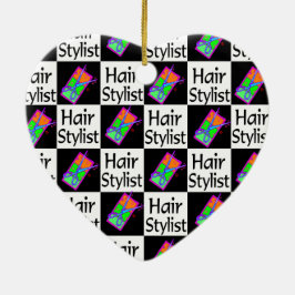 TRENDIG HAIR STYLIST CHRISTMAS ORNATION JULGRANSPRYDNAD KERAMIK