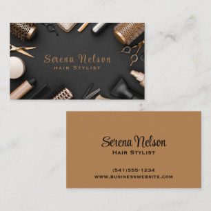 Trendig Hair stylist Salon Verktyg Beauty Visitkort