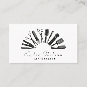 Trendig Hair stylist Salon Verktyg Beauty Visitkort