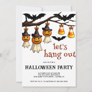 Trendig Halloween-firande för att Hänga Ut  Inbjudningar
