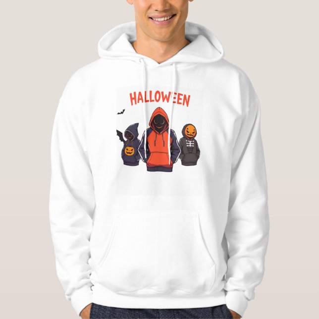 Trendig Halloween hoodie monsters (Framsida)