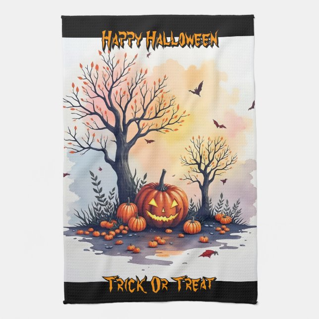 Trendig Halloween Kuslig Samling Kökshandduk (Vertikal)