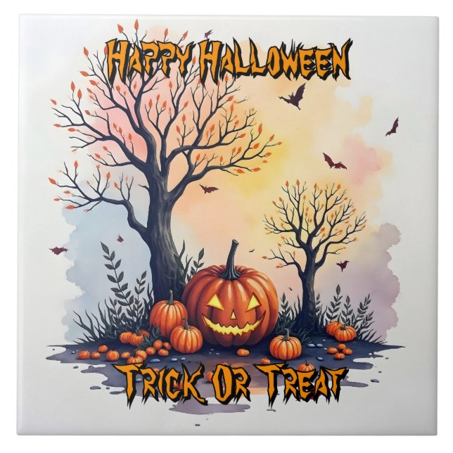 Trendig Halloween Kuslig Söt Kollektion Kakelplatta (Framsidan)