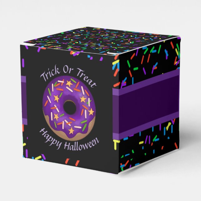 Trendig Halloween Lila Sprinkle Donut Party Presentaskar (Framsidan Sidan)