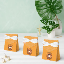 Trendig Halloween Spooky Orange Webben Donut Presentaskar