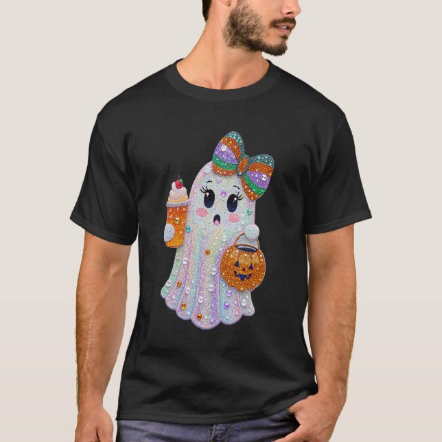 Trendig Halloween strassande spöke T Shirt (Framsida)