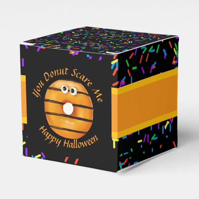 Trendig Halloween-taloky Orange Monster Ögon Donut Presentaskar (Framsidan Sidan)