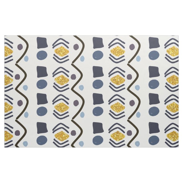 Trendig Hand plockade, stam Geometric Mönster Tyg (Fat Quarter)