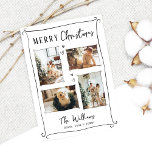 Trendig Hand plockade Whimsical Doodle Photo jul Julkort<br><div class="desc">Trendig Hand plockade Whimsical Doodle Photo jul-Helgdag</div>