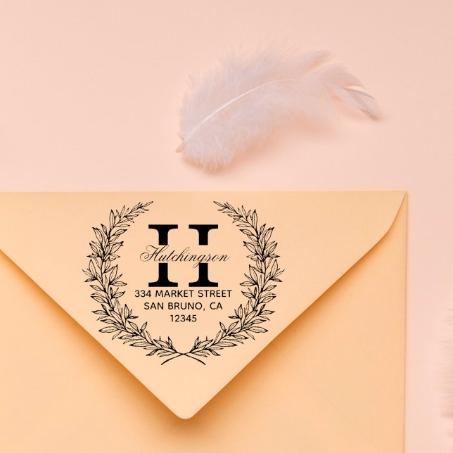 Trendig Handdragen Blommigt Utandning | RETURADRES Stämpel (Skapare uppladdad)