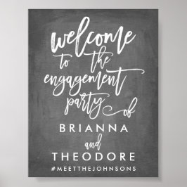 Trendig handgjord välkomstskylt för förlovning poster