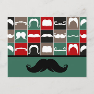Trendig Handlebar Mustache för Fars dag Vykort