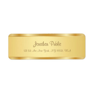 Trendig Handskriven Namn-text Professionell Guld Returadress Etikett